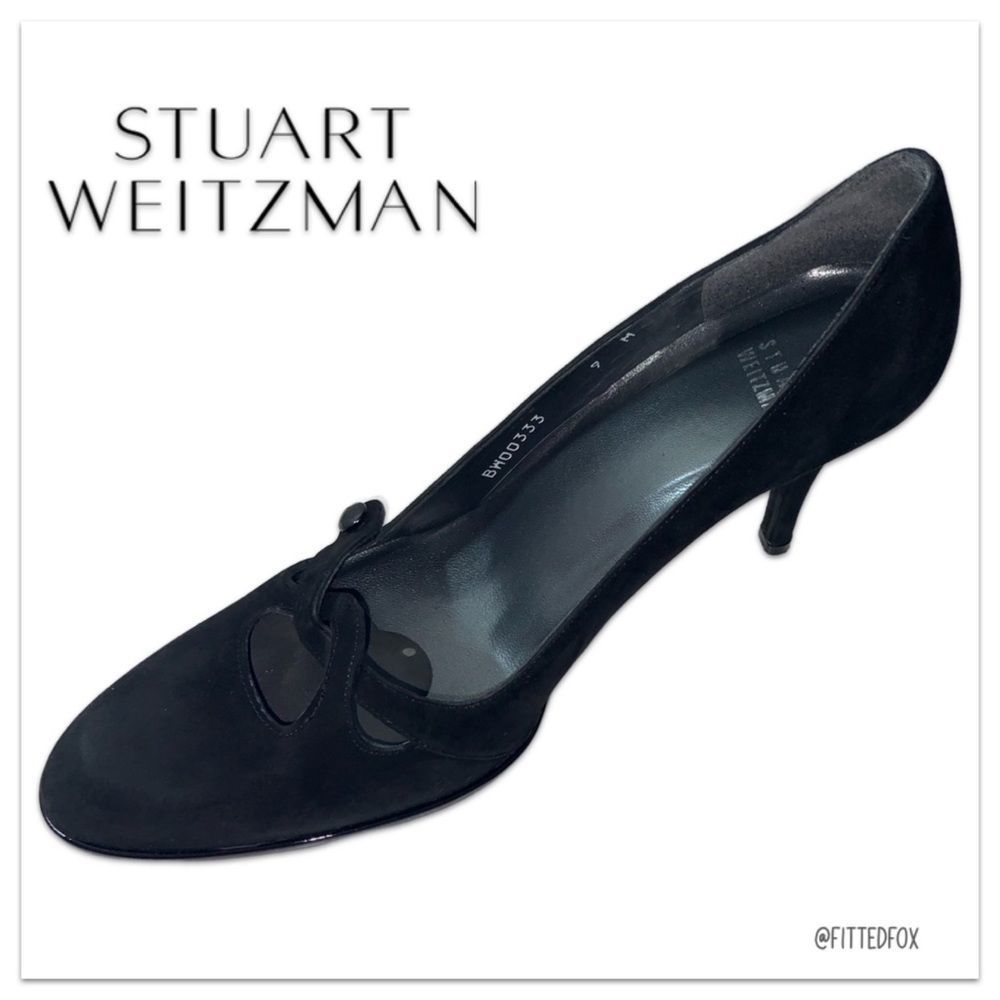 STUART WEITZMAN ABIERTO | BLACK SUEDE | 3” HEEL | IN ORIGINAL BOX | SIZE 9
